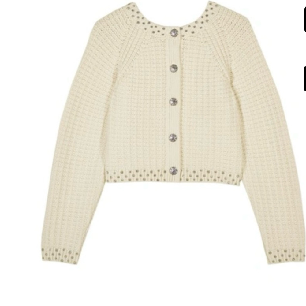 ba&sh Cream Cardigan with Silver sweater